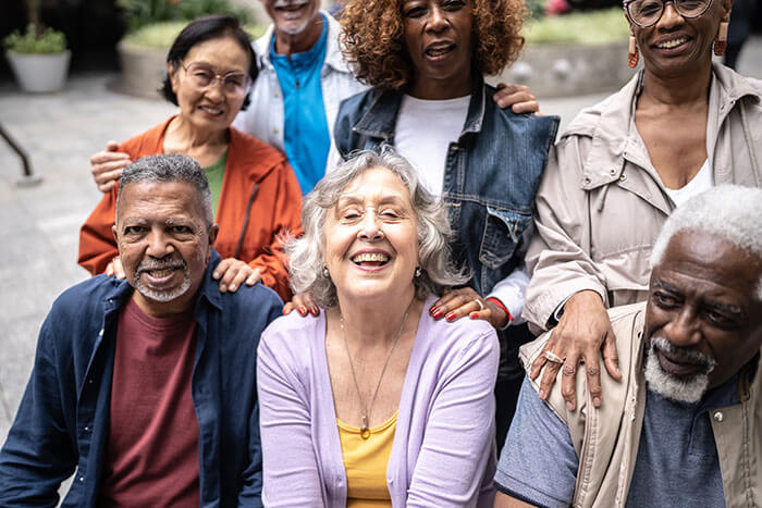 group of senior adults in the park