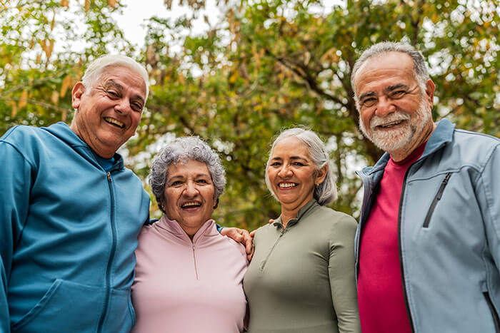 group of senior adults in the park