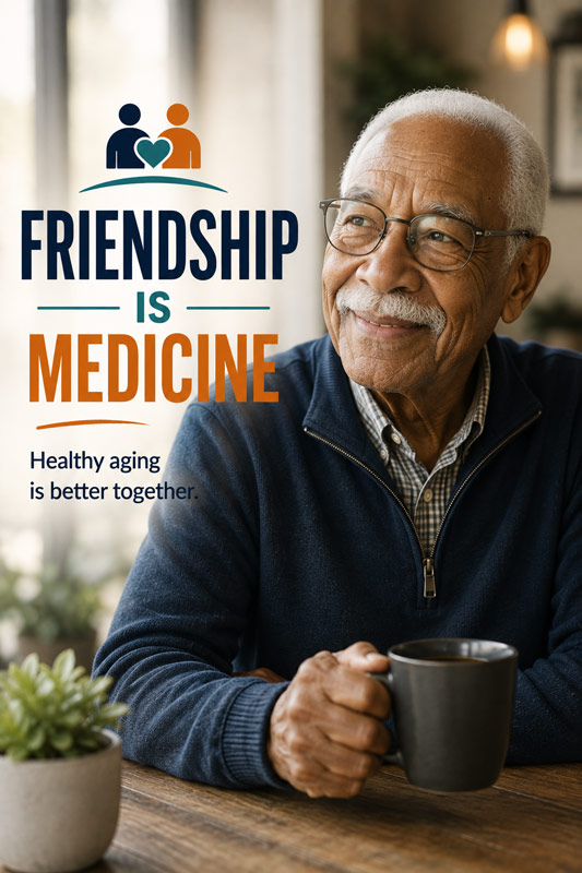 Friendship is medicine banner.