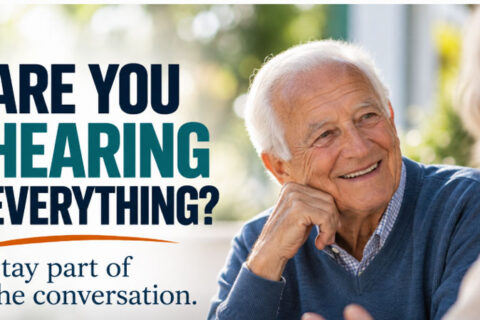 Active older adults enjoy conversation and staying socially connected as part of hearing and healthy aging.